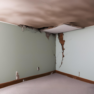 AI Generated basement with cracked walls