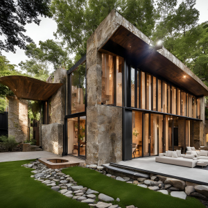 AI Generated home that was built with recycled materials 